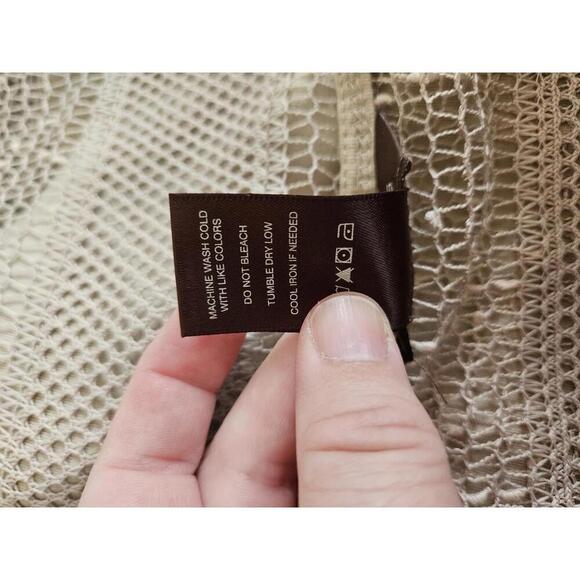 LOT Multiples Medium/P. Large tan open knit cover up & tank set. Tie front cardi - Picture 7 of 7